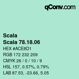 颜色代码: Scala - Scala 78.18.06 | qconv.com