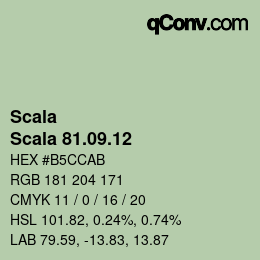 颜色代码: Scala - Scala 81.09.12 | qconv.com