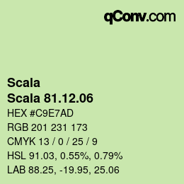 颜色代码: Scala - Scala 81.12.06 | qconv.com