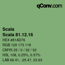 颜色代码: Scala - Scala 81.12.16 | qconv.com