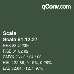 カラーコード: Scala - Scala 81.12.27 | qconv.com