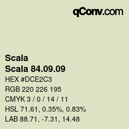 カラーコード: Scala - Scala 84.09.09 | qconv.com