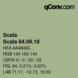 颜色代码: Scala - Scala 84.09.18 | qconv.com