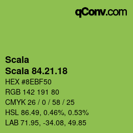 Color code: Scala - Scala 84.21.18 | qconv.com