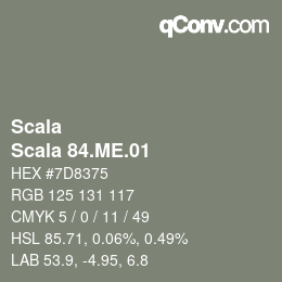 颜色代码: Scala - Scala 84.ME.01 | qconv.com