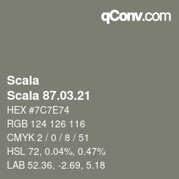 颜色代码: Scala - Scala 87.03.21 | qconv.com