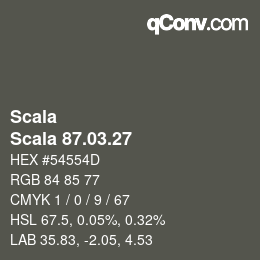 颜色代码: Scala - Scala 87.03.27 | qconv.com