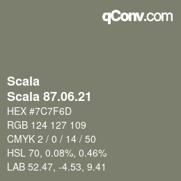 カラーコード: Scala - Scala 87.06.21 | qconv.com