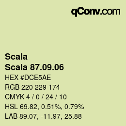 カラーコード: Scala - Scala 87.09.06 | qconv.com