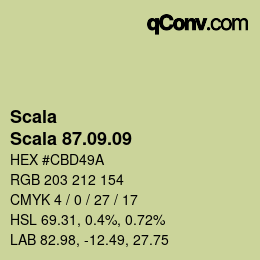 カラーコード: Scala - Scala 87.09.09 | qconv.com