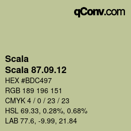 颜色代码: Scala - Scala 87.09.12 | qconv.com