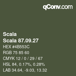 颜色代码: Scala - Scala 87.09.27 | qconv.com