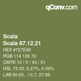 カラーコード: Scala - Scala 87.12.21 | qconv.com