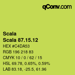 カラーコード: Scala - Scala 87.15.12 | qconv.com
