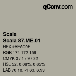 颜色代码: Scala - Scala 87.ME.01 | qconv.com