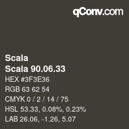 颜色代码: Scala - Scala 90.06.33 | qconv.com