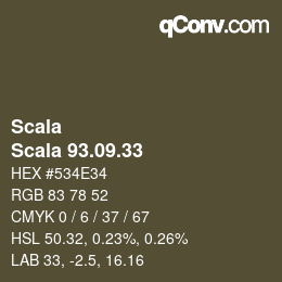 Código de color: Scala - Scala 93.09.33 | qconv.com