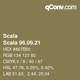 颜色代码: Scala - Scala 96.09.21 | qconv.com