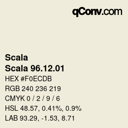 Código de color: Scala - Scala 96.12.01 | qconv.com
