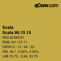 颜色代码: Scala - Scala 96.15.15 | qconv.com