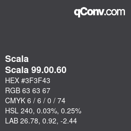 颜色代码: Scala - Scala 99.00.60 | qconv.com