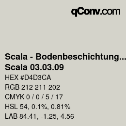 颜色代码: Scala - Bodenbeschichtungen - Scala 03.03.09 | qconv.com