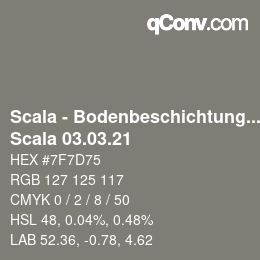 颜色代码: Scala - Bodenbeschichtungen - Scala 03.03.21 | qconv.com