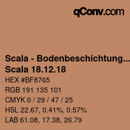 カラーコード: Scala - Bodenbeschichtungen - Scala 18.12.18 | qconv.com