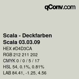 颜色代码: Scala - Deckfarben - Scala 03.03.09 | qconv.com