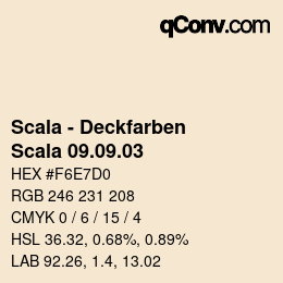 カラーコード: Scala - Deckfarben - Scala 09.09.03 | qconv.com