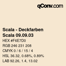 Código de color: Scala - Deckfarben - Scala 09.09.03 | qconv.com