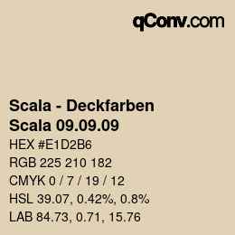 颜色代码: Scala - Deckfarben - Scala 09.09.09 | qconv.com