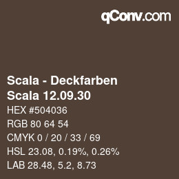 颜色代码: Scala - Deckfarben - Scala 12.09.30 | qconv.com