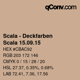 颜色代码: Scala - Deckfarben - Scala 15.09.15 | qconv.com