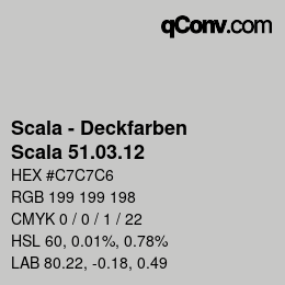 颜色代码: Scala - Deckfarben - Scala 51.03.12 | qconv.com