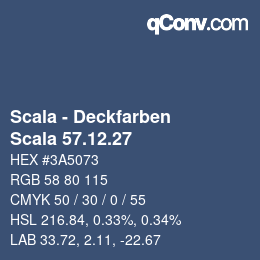 颜色代码: Scala - Deckfarben - Scala 57.12.27 | qconv.com
