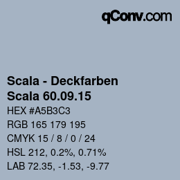 颜色代码: Scala - Deckfarben - Scala 60.09.15 | qconv.com