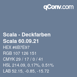 颜色代码: Scala - Deckfarben - Scala 60.09.21 | qconv.com