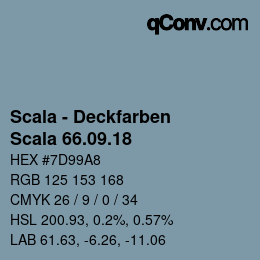 颜色代码: Scala - Deckfarben - Scala 66.09.18 | qconv.com