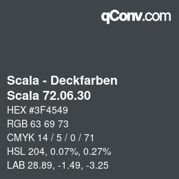 颜色代码: Scala - Deckfarben - Scala 72.06.30 | qconv.com