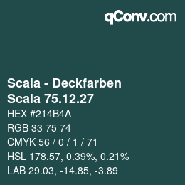 颜色代码: Scala - Deckfarben - Scala 75.12.27 | qconv.com