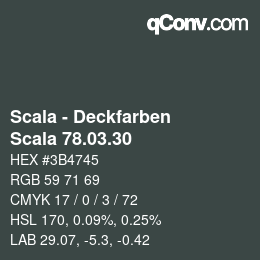 颜色代码: Scala - Deckfarben - Scala 78.03.30 | qconv.com