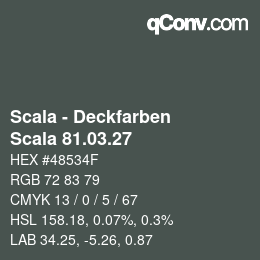 颜色代码: Scala - Deckfarben - Scala 81.03.27 | qconv.com