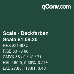 颜色代码: Scala - Deckfarben - Scala 81.09.30 | qconv.com