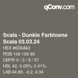 颜色代码: Scala - Dunkle Farbtoene - Scala 03.03.24 | qconv.com
