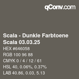 颜色代码: Scala - Dunkle Farbtoene - Scala 03.03.25 | qconv.com