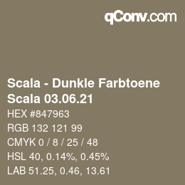 颜色代码: Scala - Dunkle Farbtoene - Scala 03.06.21 | qconv.com