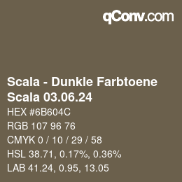 颜色代码: Scala - Dunkle Farbtoene - Scala 03.06.24 | qconv.com