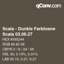 颜色代码: Scala - Dunkle Farbtoene - Scala 03.06.27 | qconv.com