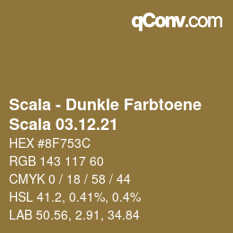 颜色代码: Scala - Dunkle Farbtoene - Scala 03.12.21 | qconv.com